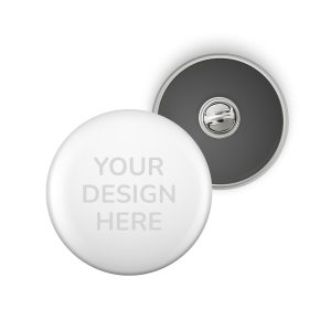 Gepersonaliseerde ronde button met vlindersluiting- Belgian Button Company